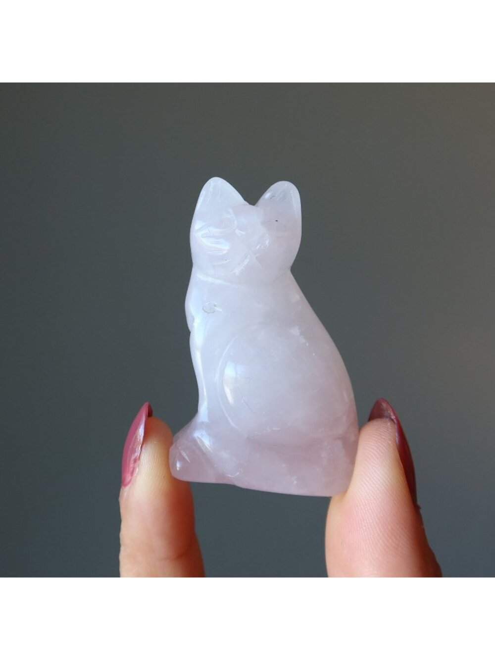 Rose Quartz Cat Lover Perfect Pink Animal Figurine Gemstone Crystal Feline Kitty
